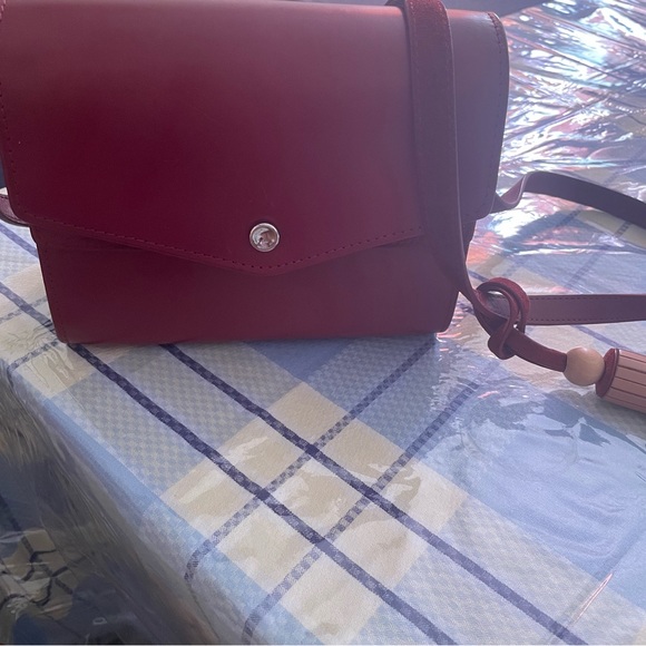 Elizabeth And James Eloise Field Bag Plum Tassle Leather Suede - Picture 9 of 16